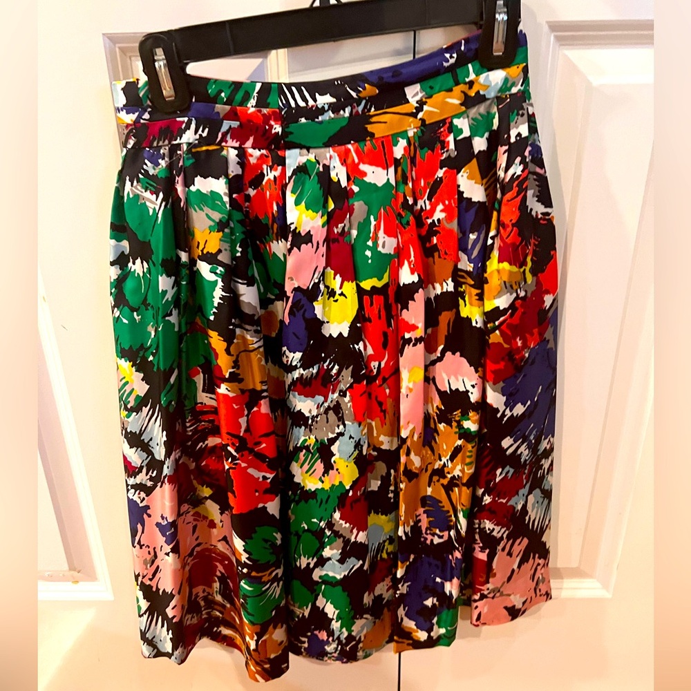 J. Crew Pleated Floral Skirt